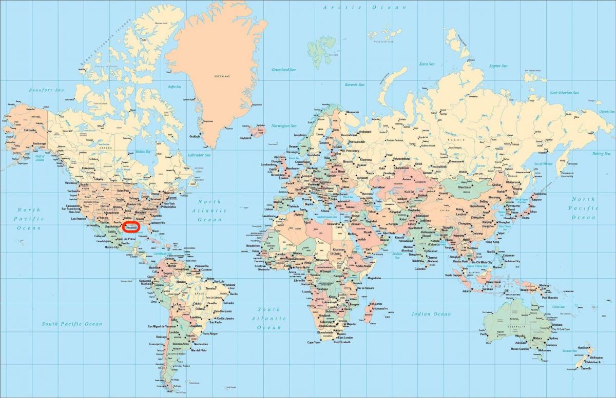 休斯顿在世界地图上的位置