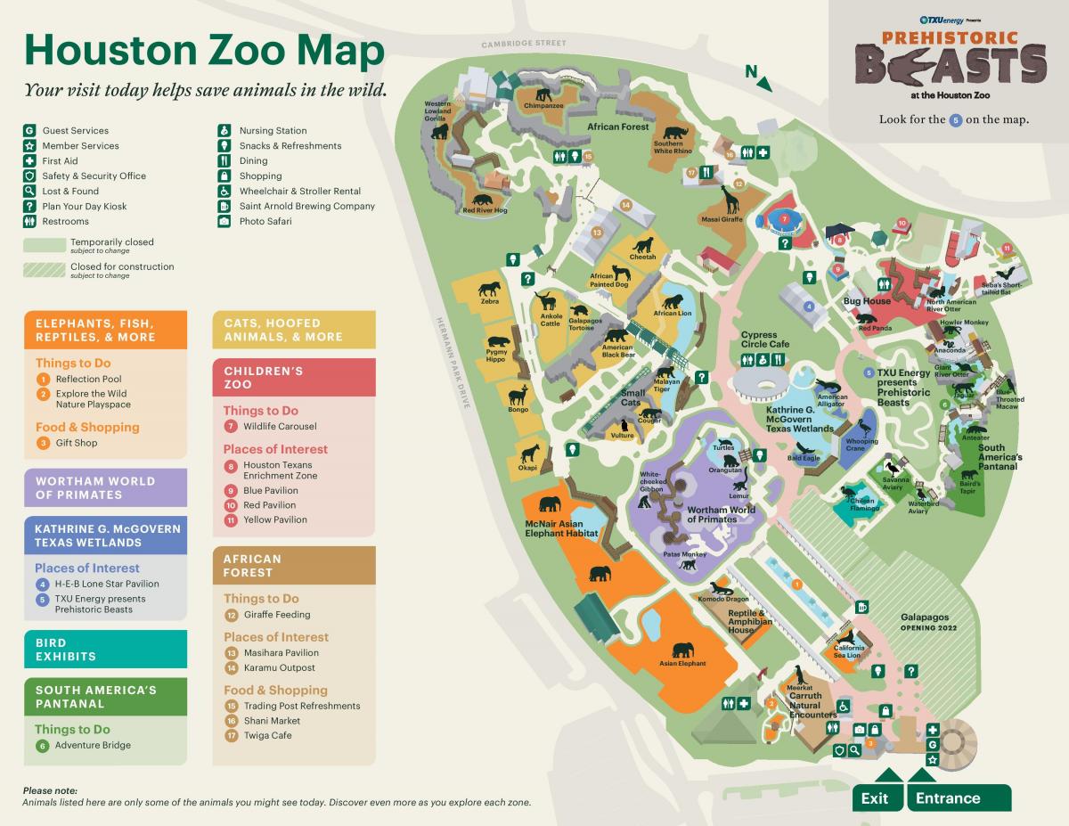 休斯顿动物园公园地图